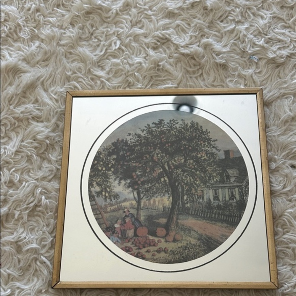 Vintage Framed Autumn Scene‎ Art